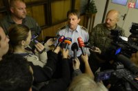 Veliteľ vzdušných síl OS SR brigádny generál Miroslav Korba počas tlačovej konferencie.