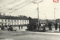 Demonštranti v centre Prešova. (ÚPN)