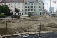 Rekonštrukčné práce na Šafárikovom námestí v Bratislave, ktoré súvisia s výstavbou nového mosta cez Dunaj 14. augusta 2014.