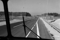 Snímka z 2. novembra 1973, pohľad na úsek diaľnice D2 medzi Malackami a Bratislavou.