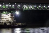 Na snímke Starý most s nasvietenou nosnou konštrukciou a piliermi. Foto - Jakub Kotian,