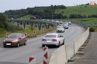 Na snímke pohľad križovatky zjazdu od západu z diaľnice D1 do Prešova.