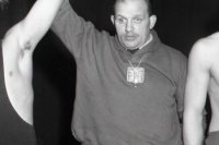 Trnavčan Jozef Herda  na OH  v Berlíne, kde v roku  1936 získal striebornú medailu