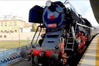 Príchod mimoriadneho vlaku do nášho mesta.