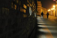 Michalská ulica po zotmení