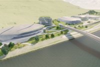 1. - 2. miesto - Víťazný návrh B. Autormi projektu sú  Ing. arch. Ján Gustiňák, Ing. Miroslav Kováčik a Ing. Pavol Ladňák