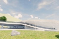 1. - 2. miesto - Víťazný návrh B. Autormi projektu sú  Ing. arch. Ján Gustiňák, Ing. Miroslav Kováčik a Ing. Pavol Ladňák