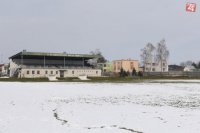 Na snímke futbalové ihrisko s tribúnou.