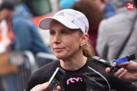 slovenská bežkyňa Silvia Schwaigerová, ktorá dobehla do cieľa ako prvá Slovenka