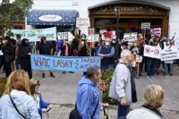 Protest aktivistov na Hlavnej ulici v Košiciach