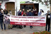 Protest aktivistov na Hlavnej ulici v Košiciach