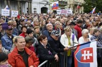 Protivládny protest na Hlavnej ulici v Košiciach