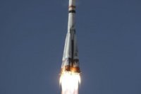 Na snímke štart kozmickej lode  Sojuz MS-19.