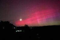 Polárna žiara v obci Obyce