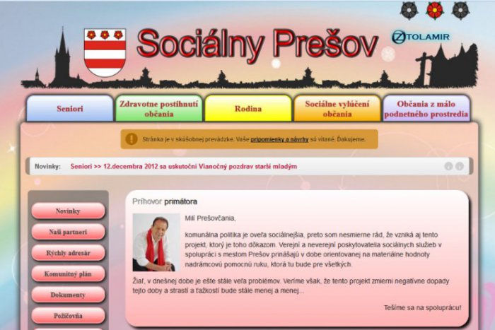 Ilustračný obrázok k článku Radnica spustila nový web, zastrešuje sociálnu oblasť mesta