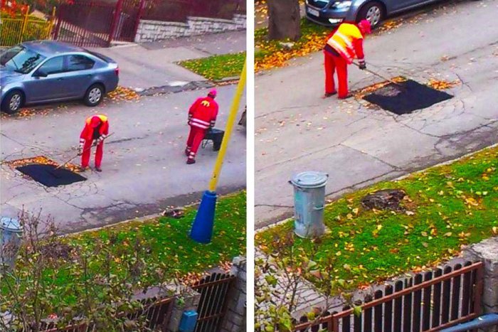 Ilustračný obrázok k článku Tí sa teda nevyznamenali: Cestári v Prešove zaliali asfaltom čerstvo napadnuté lístie