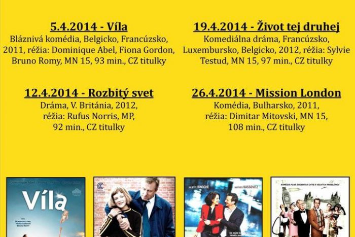 Ilustračný obrázok k článku Dobré kino SK Drázus: Prinášame vám program kina na mesiac apríl