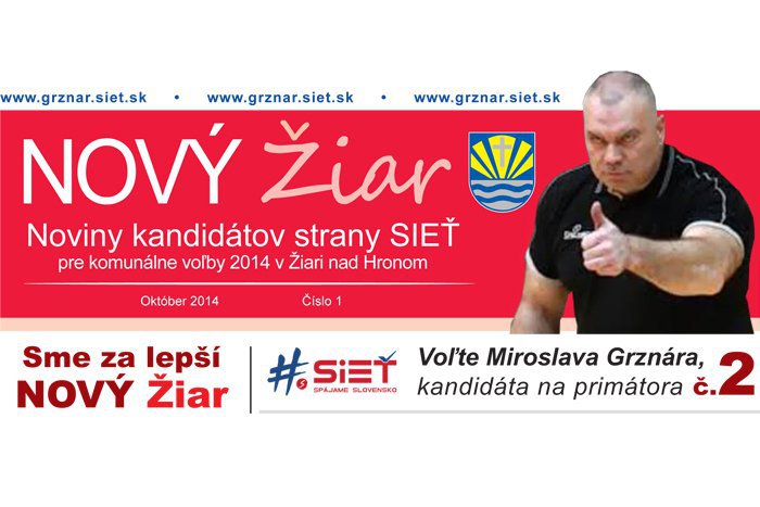 Ilustračný obrázok k článku Nový Žiar: Prečítajte si celé noviny kandidátov za stranu SIEŤ!