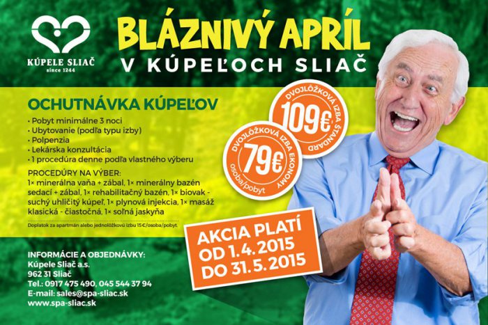Ilustračný obrázok k článku Bláznivý apríl v Kúpeľoch Sliač