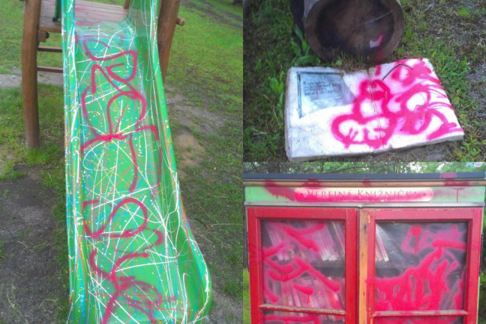 Ilustračný obrázok k článku Sprejeri vyčíňali v literárnom parku: Počmárali, čo im prišlo pod ruku! FOTO