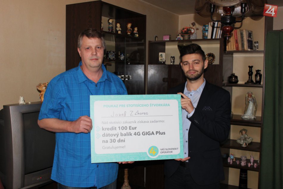 Ilustračný obrázok k článku 100-tisíci 4kár je zo Žiaru: Pozrite si jeho reakciu na odmenu od nového mobilného operátora!