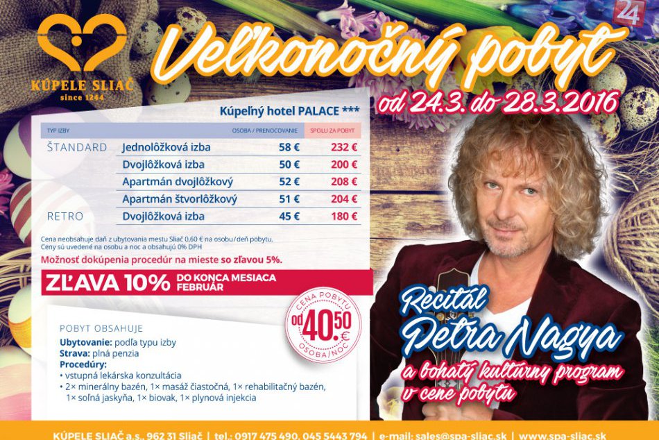 Ilustračný obrázok k článku Kúpele Sliač Vás srdečne pozývajú na Veľkonočný pobyt