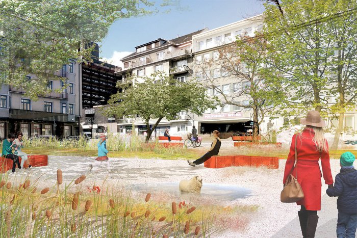 Ilustračný obrázok k článku Zóna relaxu pri poliklinike Mýtna by pomohla pacientom a uľahčila presun chodcom