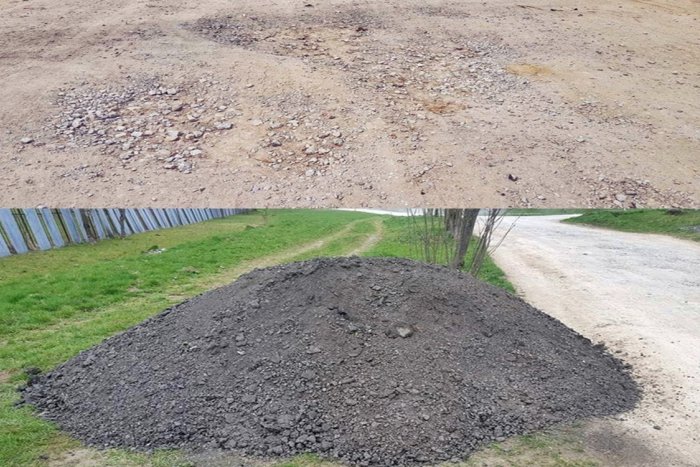 Ilustračný obrázok k článku Obyvateľ obce sa na stav cesty už nedokáže pozerať: Na vlastné náklady si zabezpečil asfaltovú drť