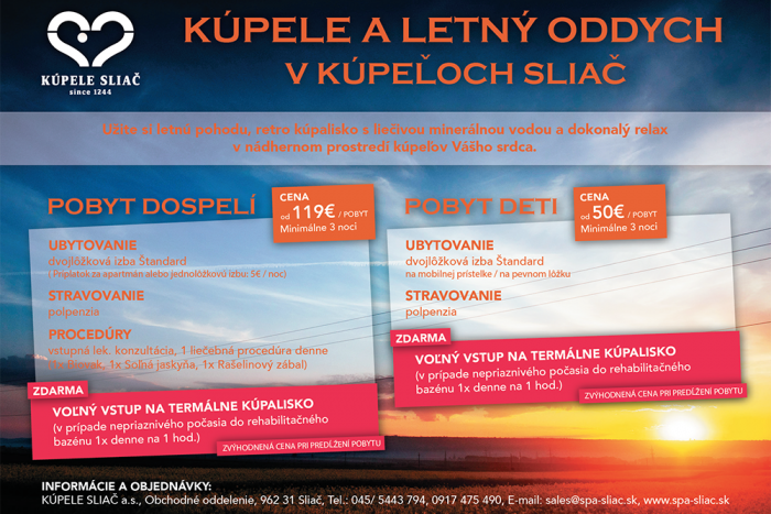 Ilustračný obrázok k článku Fantastické leto plné oddychu v Kúpeľoch Sliač