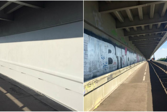 Ilustračný obrázok k článku Bratislava, mesto sprejerov? Most SNP počmárali hneď po natretí