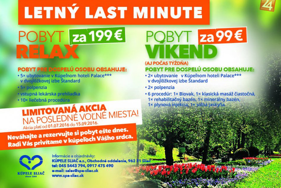 Ilustračný obrázok k článku LAST MINUTE V KÚPEĽOCH SLIAČ