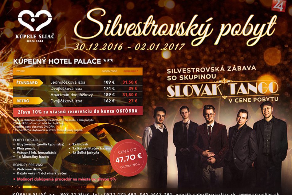 Ilustračný obrázok k článku Silvester v Kúpeľoch Sliač už v septembri