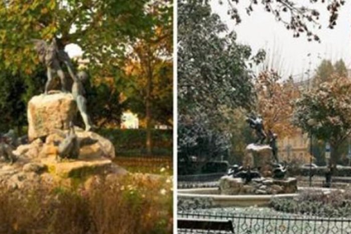 Ilustračný obrázok k článku Zasnežená Bratislava: Martin na bielom koni nás prekvapil o deň skôr