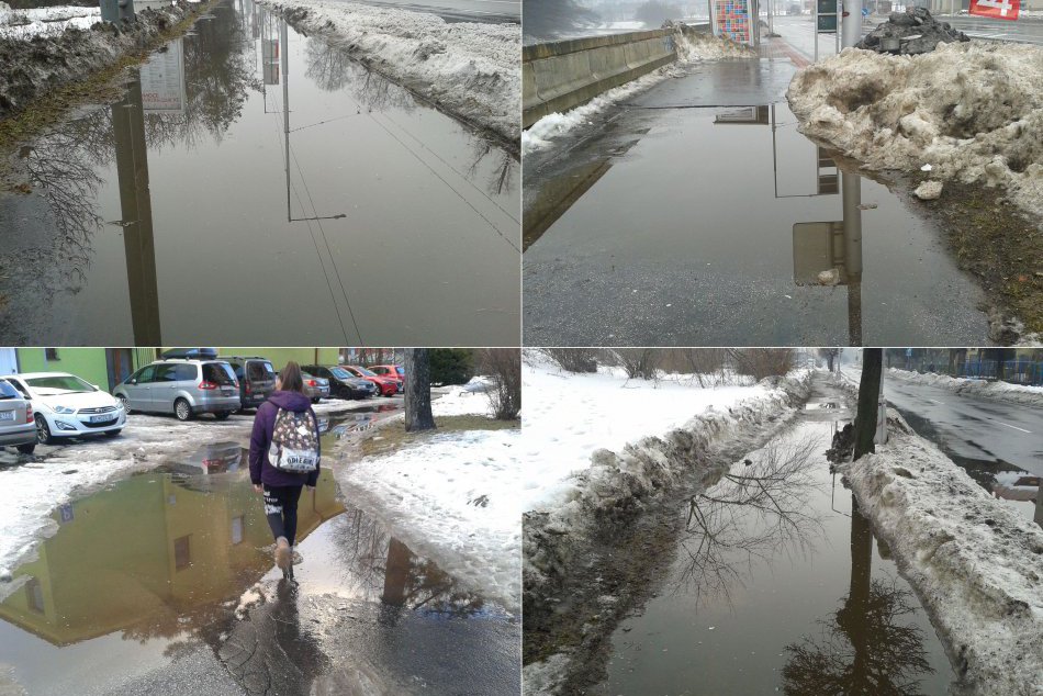 Ilustračný obrázok k článku FOTO: Bystrica mestom tisícich jazier. Niekde chodcom pomôžu jedine gumáky