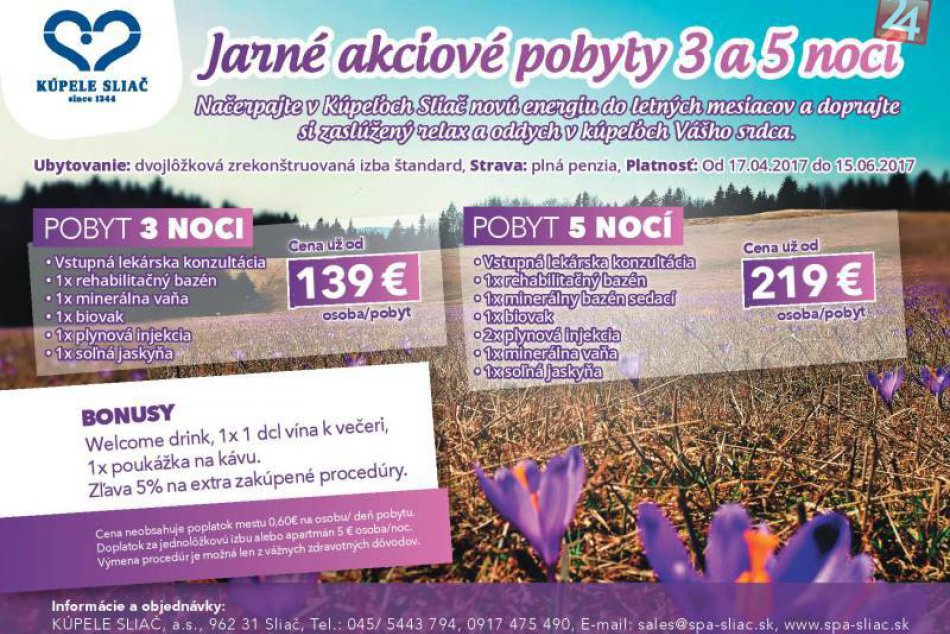 Ilustračný obrázok k článku Najkrajšia jar v Kúpeľoch Sliač