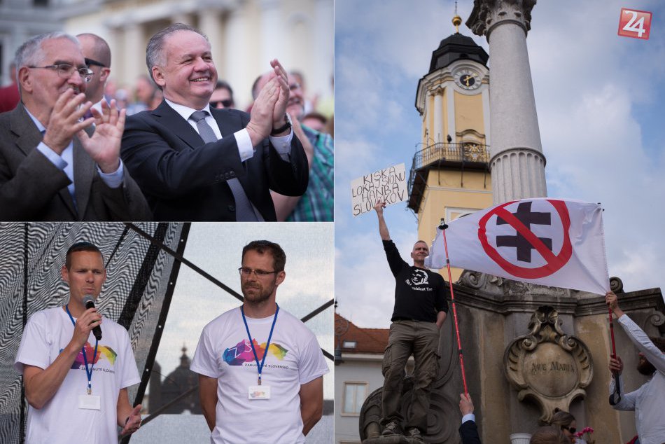Ilustračný obrázok k článku FOTO: V Bystrici rezonovala téma extrémizmu. Na námestí vystúpili Kiska aj Handzuš