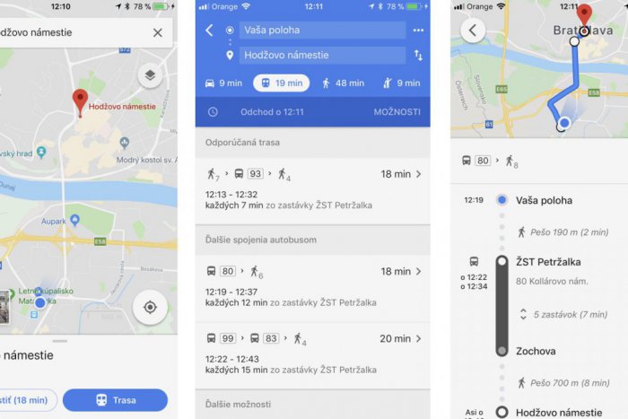 Ilustračný obrázok k článku Informácie o trasách a cestovných poriadkoch MHD v Bratislave už aj na mapách Google