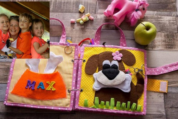 Ilustračný obrázok k článku Šikovná mamička trojičiek: Soňa zo Smižian vyrába nádherné šité knižky, FOTO