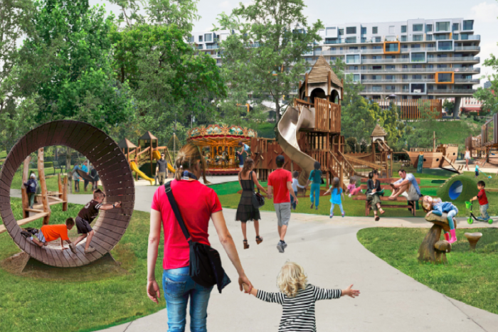 Ilustračný obrázok k článku Centrálny park Petržalky: Drobci sa v Detskom svete zahrajú už na jar