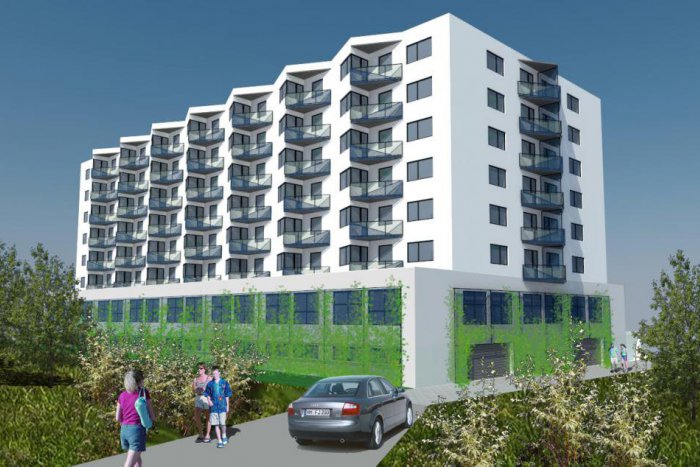 Ilustračný obrázok k článku Vo Vajnoroch rastie polyfunkčný dom Diamant s viac ako 100 bytmi