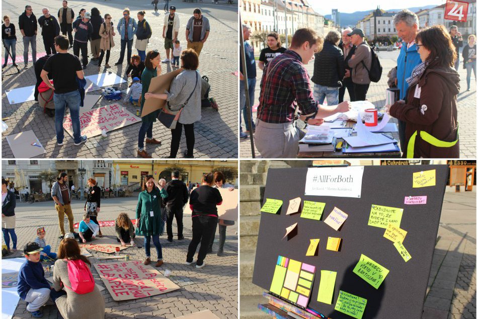 Ilustračný obrázok k článku FOTO: Transparenty, odkazy aj rozhovory... Toto sa dialo na bystrickom námestí