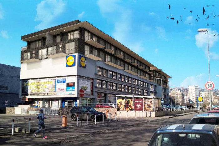 Ilustračný obrázok k článku Bývalý Dom techniky, ktorý je súčasťou Istropolisu, budú nadstavovať