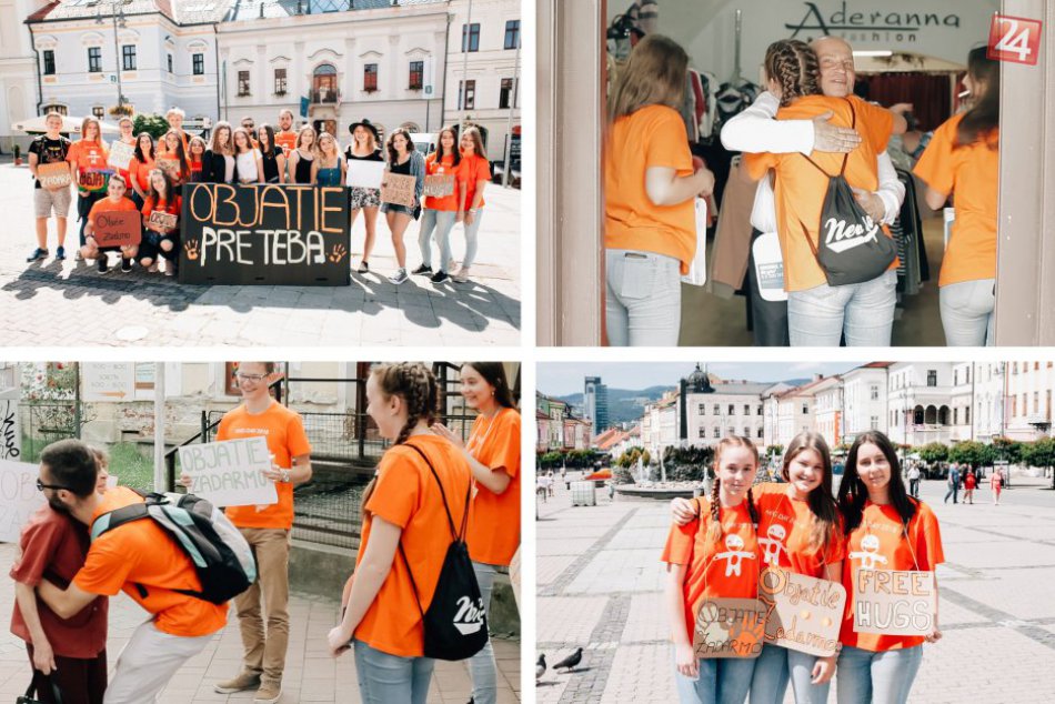 Ilustračný obrázok k článku FOTO: Mladí rozdávali v Bystrici radosť objatiami. Nevynechali primátora ani pacientov