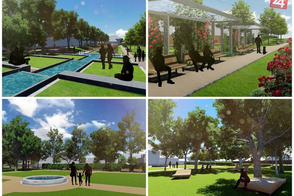Ilustračný obrázok k článku Ružový park na nepoznanie: Vizualizácie s vodnými kaskádami aj ružovým záhonom