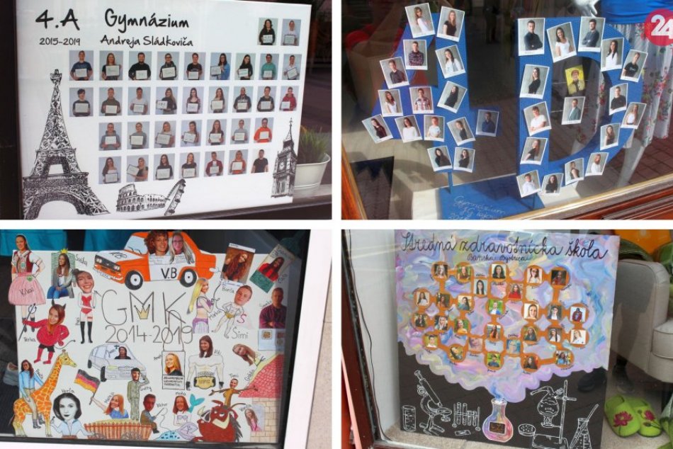 Ilustračný obrázok k článku Bystrické výklady zaplnili tablá maturantov. Ktoré sa vám páči najviac? FOTO