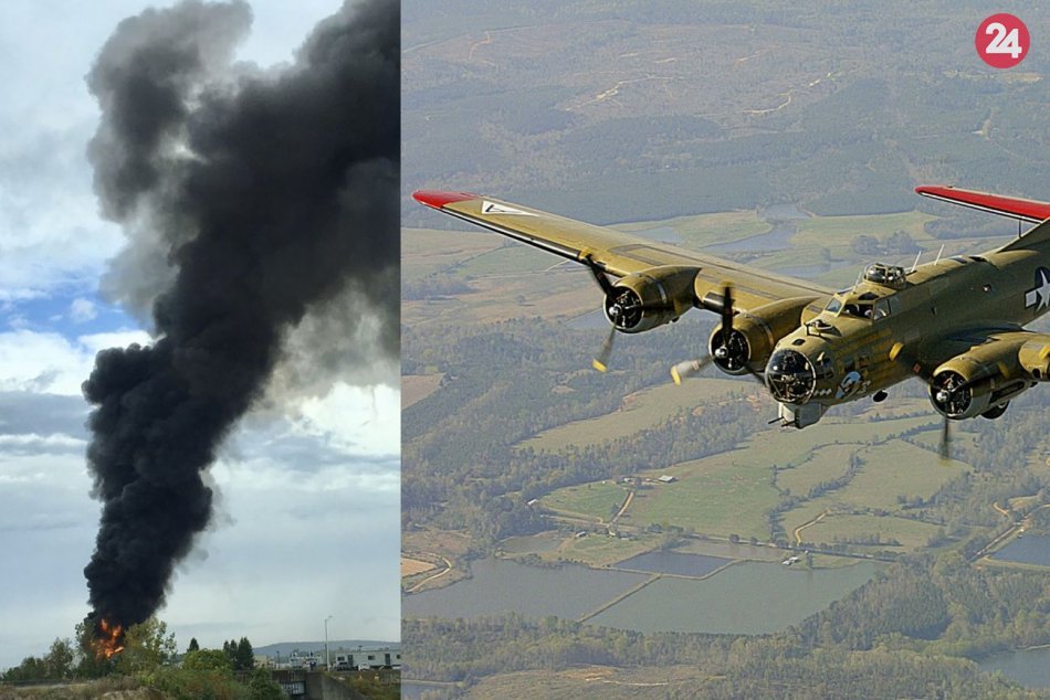 Ilustračný obrázok k článku Havária historického bombardéru B-17: Nehoda si vyžiadala sedem obetí