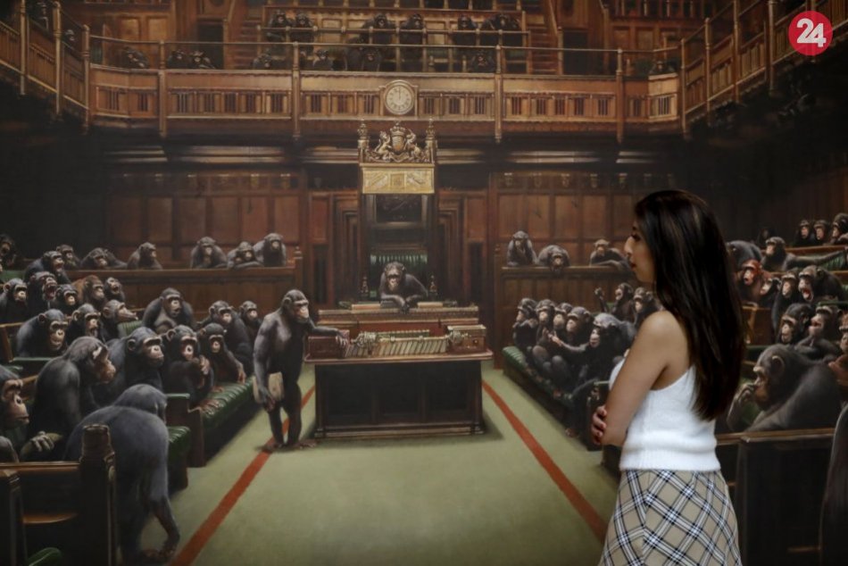 Ilustračný obrázok k článku KURIOZITA DŇA: Netradičný obraz opíc v parlamente vydražili za rekordnú sumu