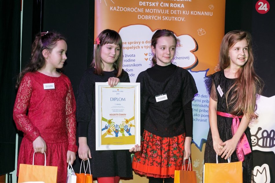 Ilustračný obrázok k článku Detský čin roka: Dobrý skutok žiakov z Považskej oslovil najviac, FOTO