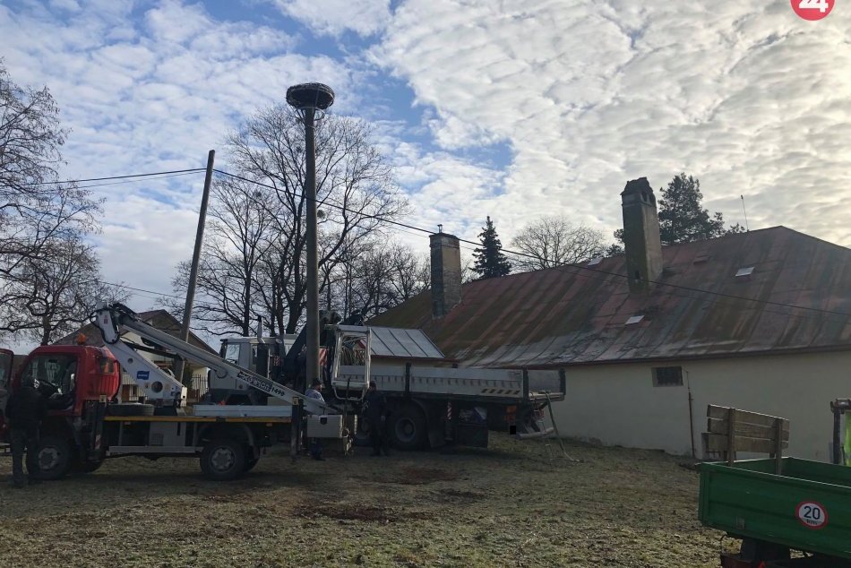 Ilustračný obrázok k článku Tak to má byť: Pri Prešove sa príkladne postarali o pohodlie bociana, FOTO