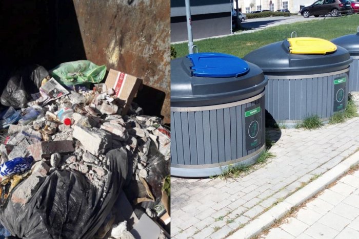 Ilustračný obrázok k článku Radnica dvíha varovný prst: Stavebný odpad do polopodzemných kontajnerov nepatrí!